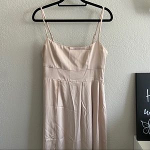 asos Champagne Satin Square Neck Formal Dress